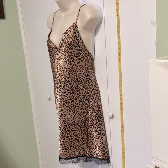 IN BLOOM by JONQUIL Cheetah Print Chemise Black Lace Trim Womens Large - Picture 3 of 11